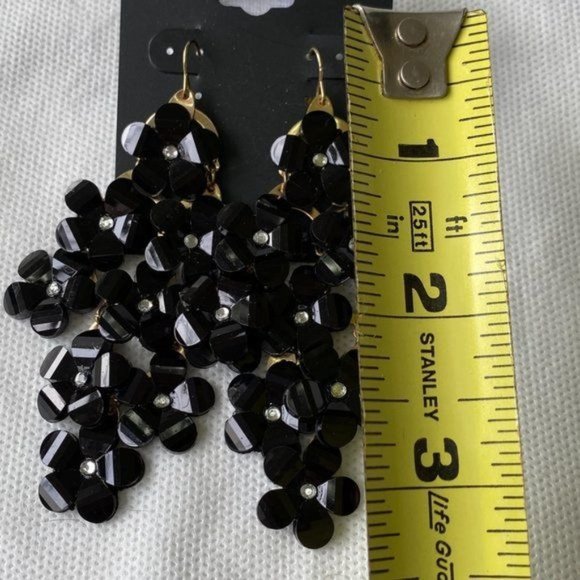 International Inspirations Dazzling Black Cascade Dangling Earrings | NEW - Picture 4 of 7
